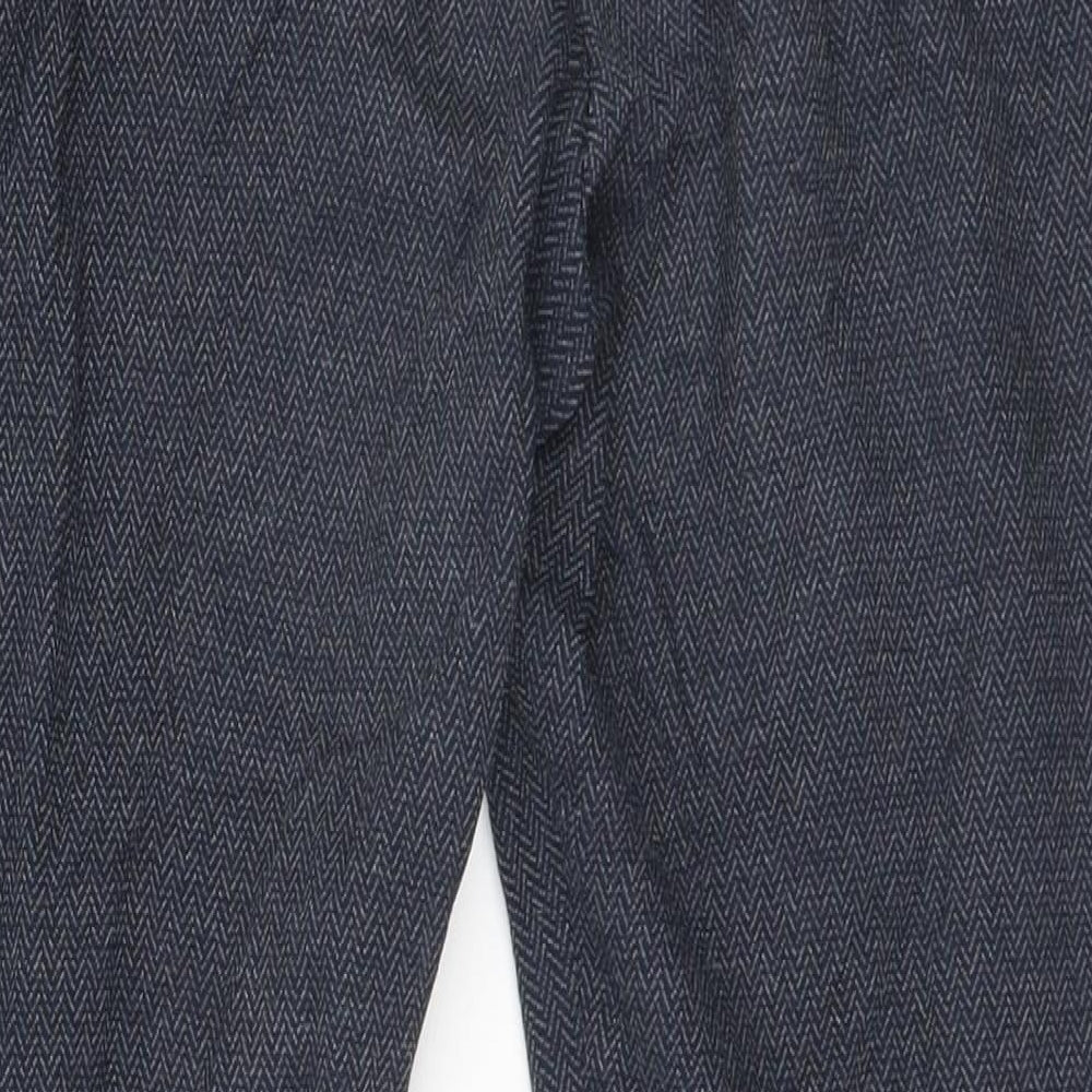Marks and Spencer Womens Grey Herringbone Trousers Size 16 L24 in