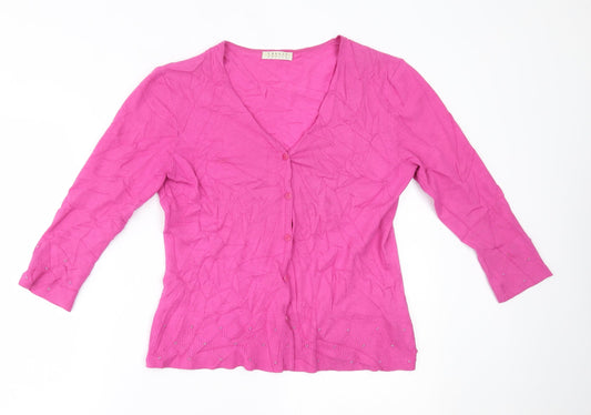 Womens UK Size L Precis Pink Cardigan Jumper