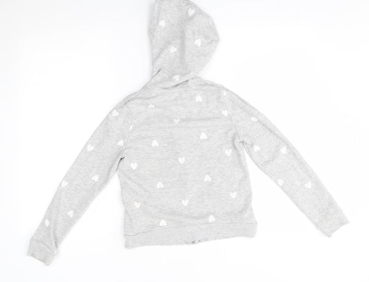 H&M Boys Grey Full Zip Hoodie Size 8-9 Years