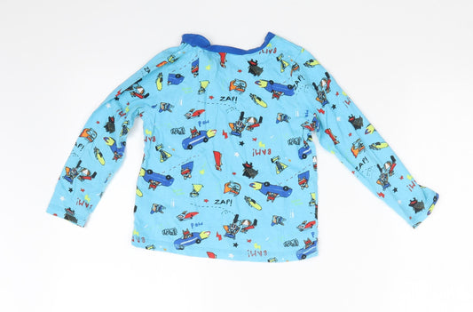 George Boys Blue Geometric Basic T-Shirt Size 4-5 Years
