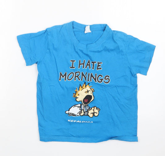 J&G Boys Blue Solid Pyjama Top Size 6 Years