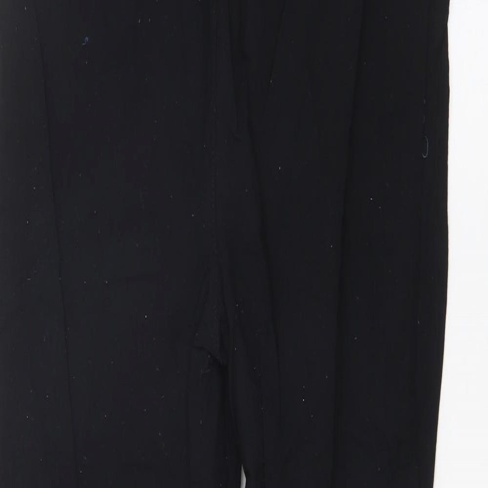 Womens UK Size M Preworn Regular Fit Black Trousers
