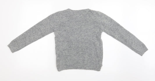 M&S Girls Grey Pullover Sweatshirt Size 10-11 Years