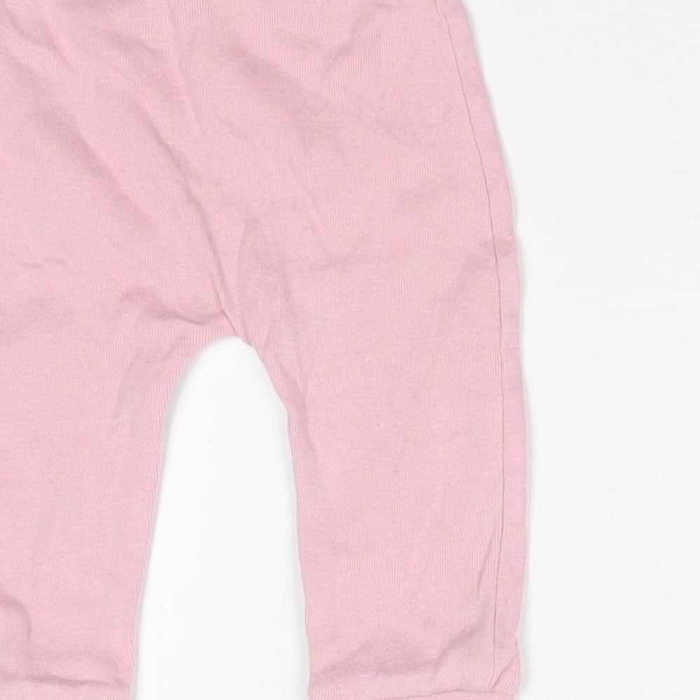 Brand and care label for George Baby Pink Jogger Leggings, size 3-6, Months