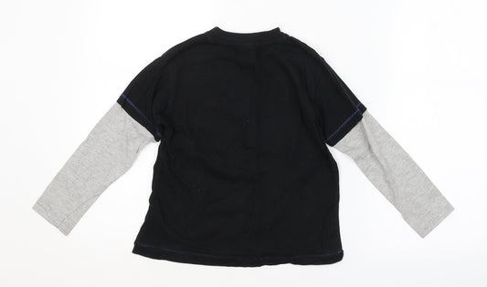URB65 Boys Black Basic T-Shirt Size 6-7 Years