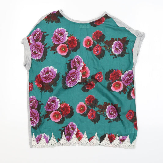 Womens UK Size 12 Papaya Multicoloured Basic Blouse