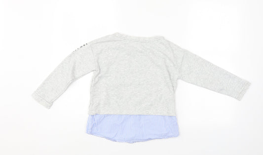 H&M Girls Grey Tunic Sweatshirt Size 7-8 Years