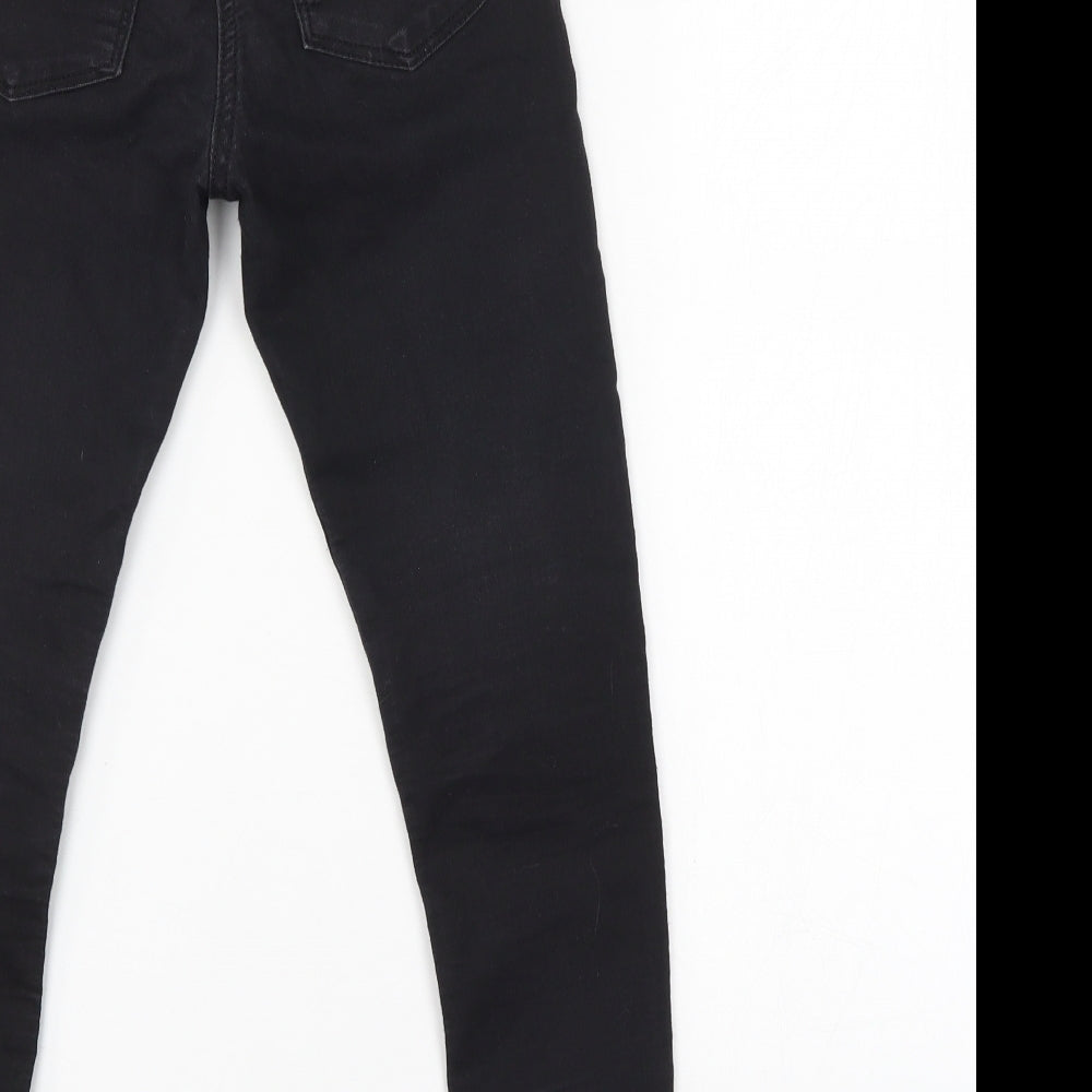 Brand and care label for i love denim girls’ black skinny jeans, size 9, years