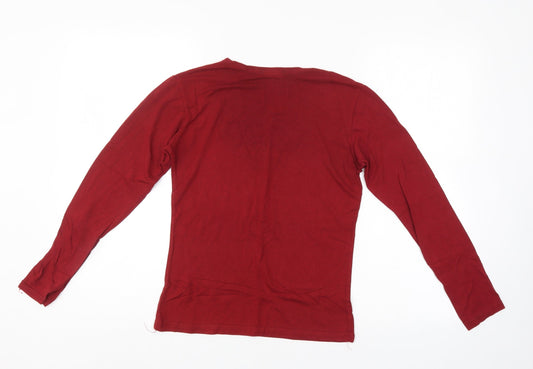 Yeliz Womens Red Pullover Jumper Size M