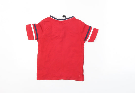 George Boys Red Basic T-Shirt Size 5-6 Years