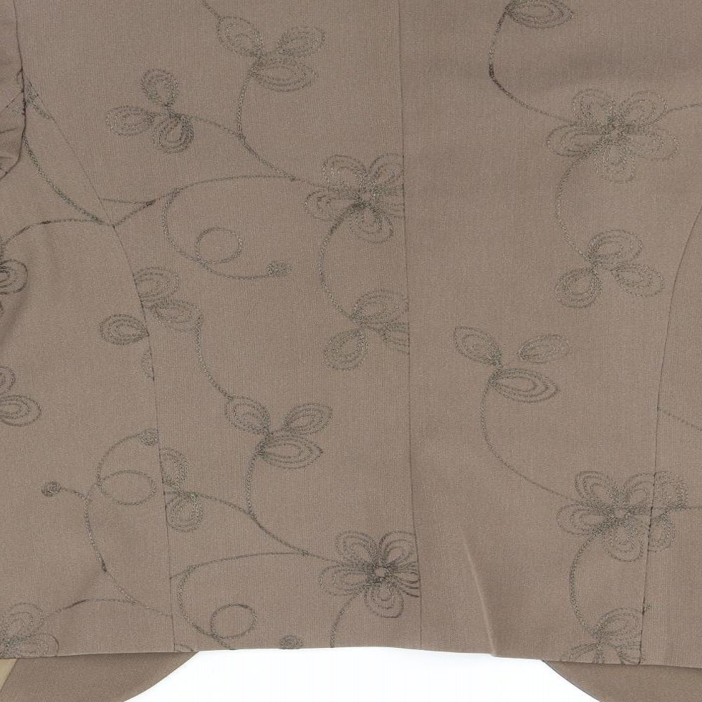 Classics Womens Brown Floral Blazer Size 16