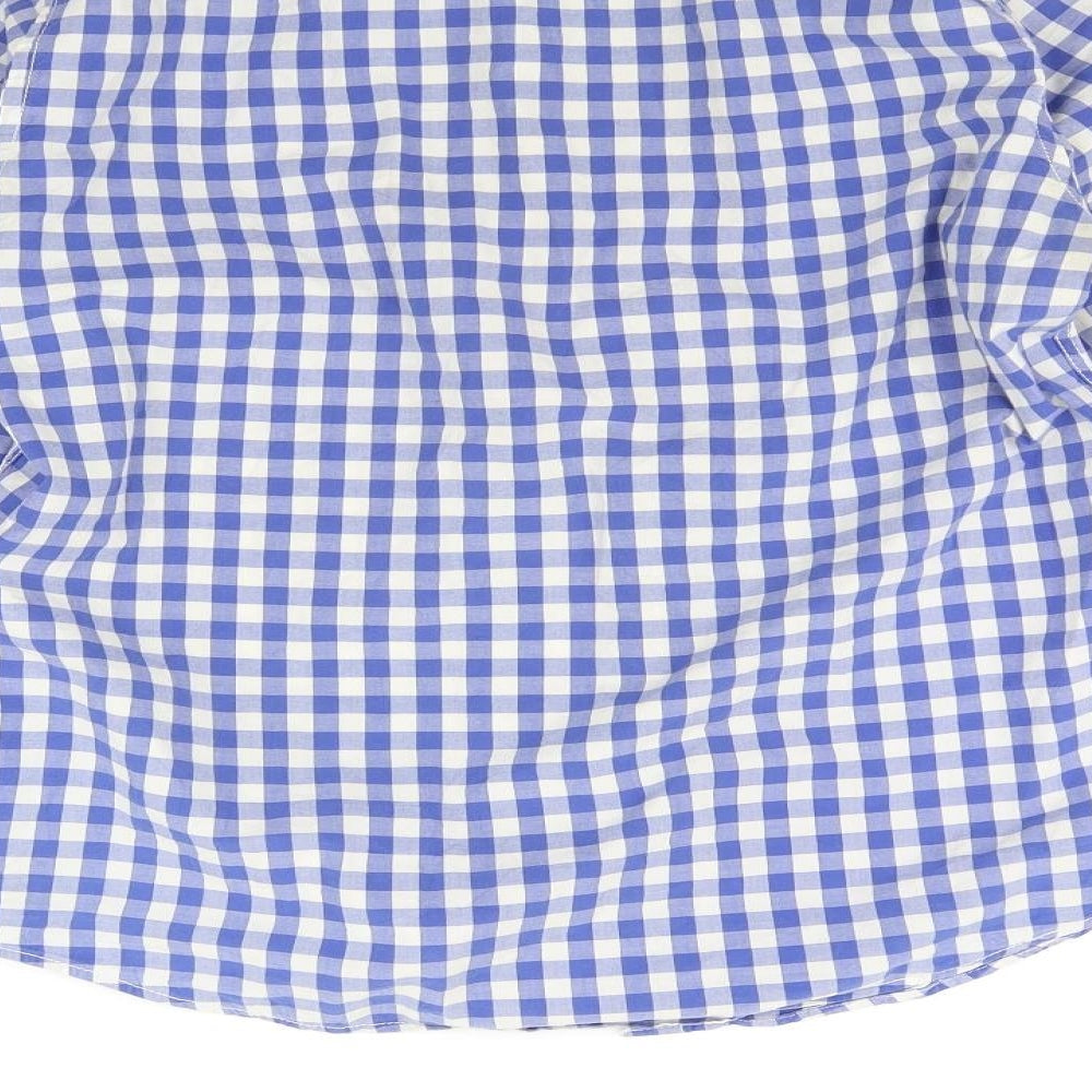 Mens UK Size M Nelo Blue Button-Up Long Sleeve Casual Shirt