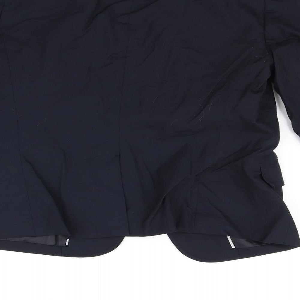 Brand and care label for Gap women’s blue blazer, size UK 8