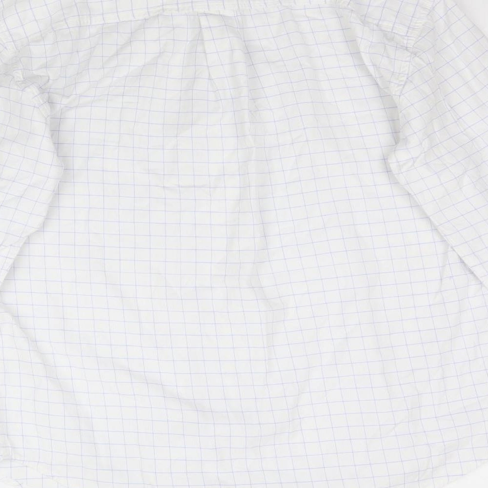 Smith & Jones Mens White Plaid Button-Up Size M - Check Pattern