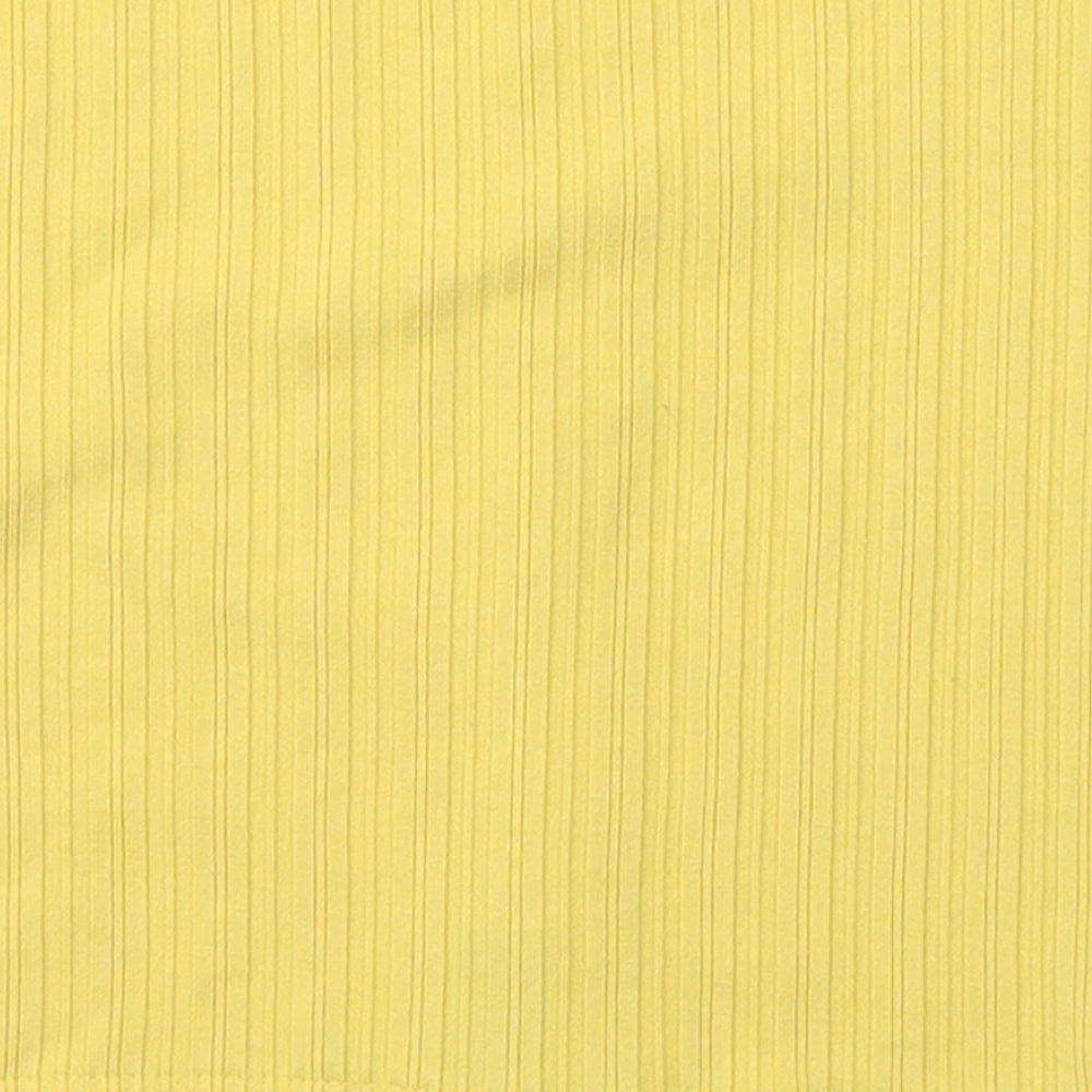Womens UK Size S New Look Yellow Cropped Blouse