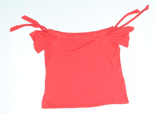 George Womens Red Basic Blouse Size 14