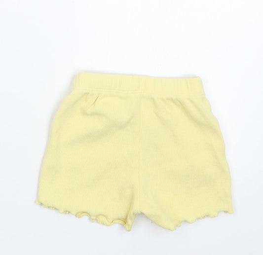 George Girls Yellow Cropped Trousers Size 3-6 Months