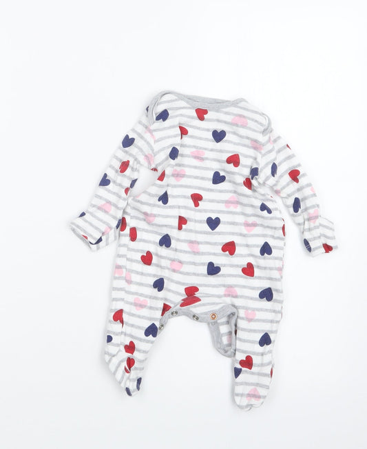 F&F Girls Grey Geometric Babydoll One Piece Size 0-3 Months