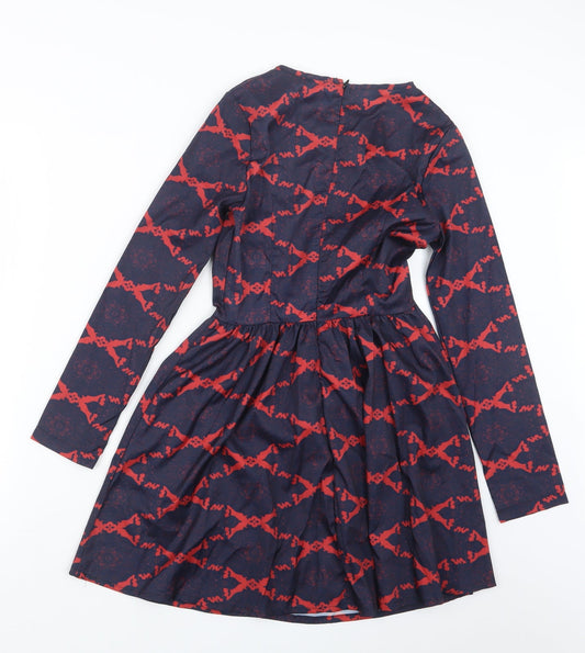Preworn Womens Blue Geometric Mini Size S