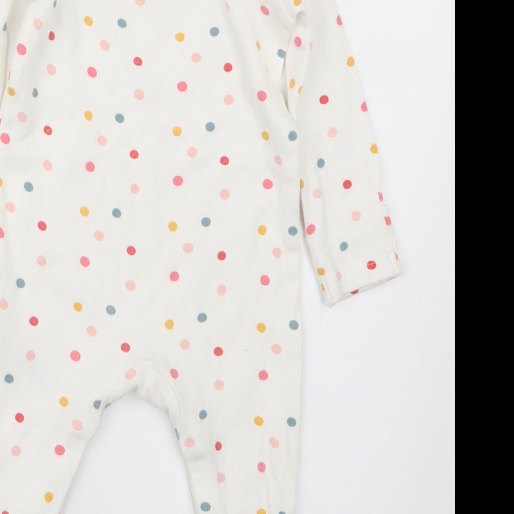 F&F Girls White Polka Dot Babydoll One Piece Size 3-6 Months