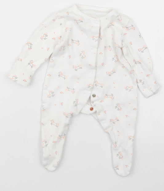George Girls Pink Geometric Babydoll One Piece Size Newborn