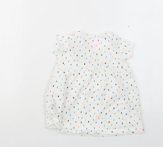 F&F Girls White Basic T-Shirt Size 3-6 Months - Long