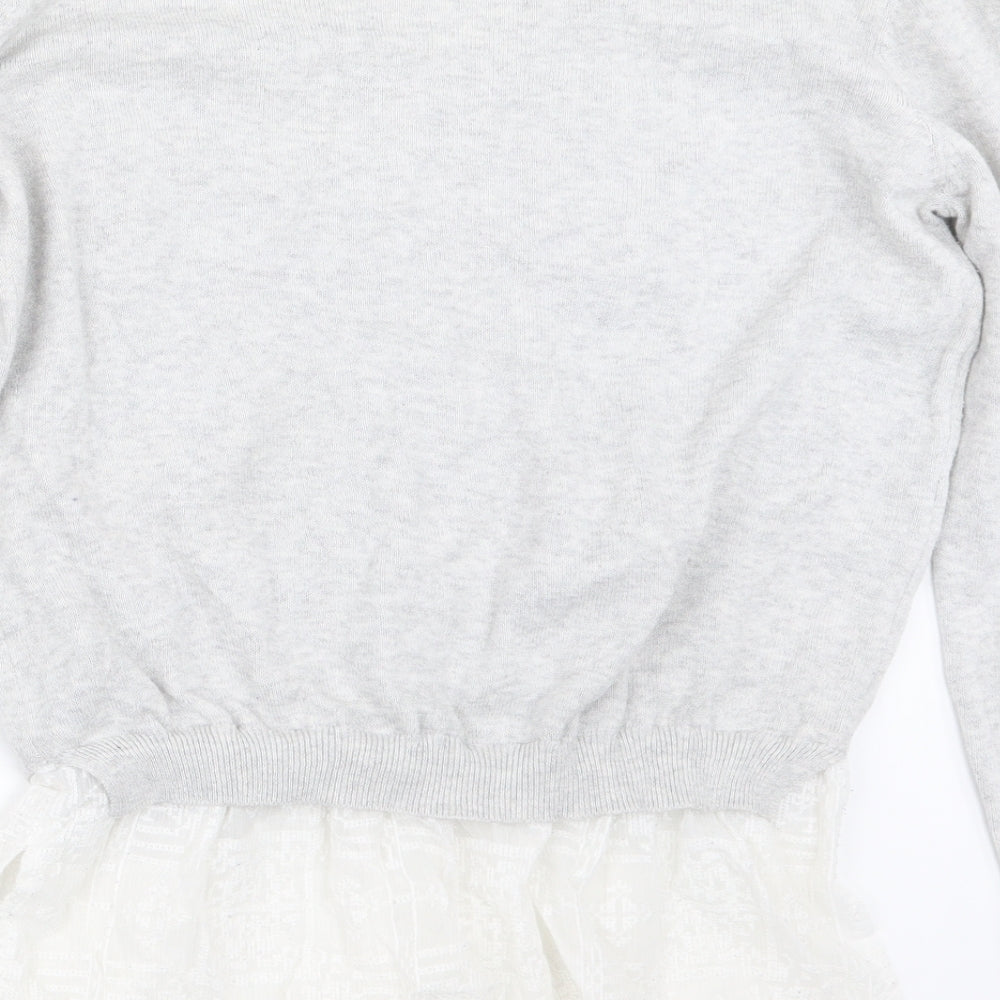 F&F Womens Grey Knit Pullover Jumper Size 14