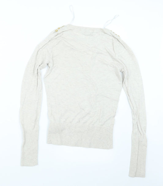 Womens UK Size XS H&M Beige Pullover Jumper