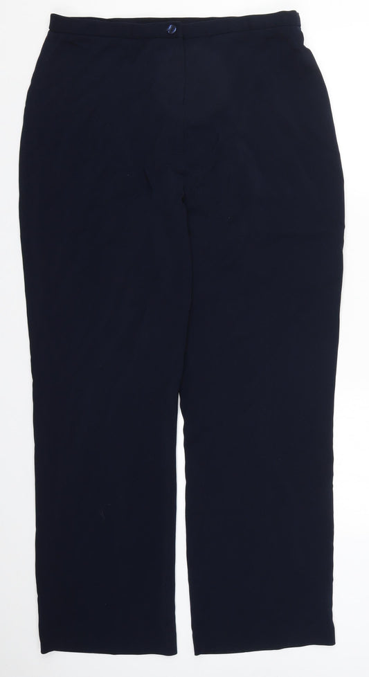 Additional front view of AMARANTO women’s blue trousers, size UK 18, 29-inch leg