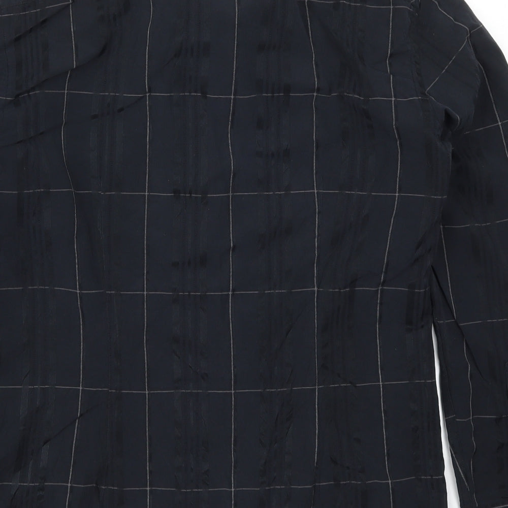 Mens UK Size S Marks and Spencer Black Button-Up Long Sleeve Casual Shirt
