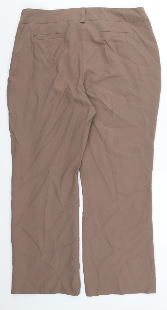 Womens UK Size 14 BHS Regular Fit Brown Trousers