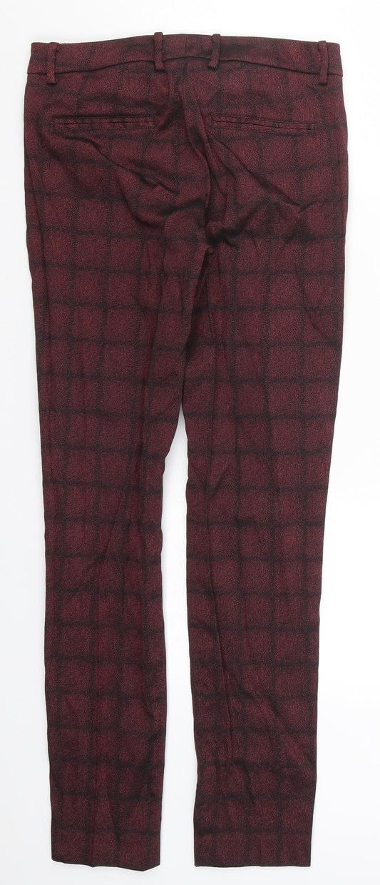 True Royal Womens Red Striped Trousers Size 4 L28 in