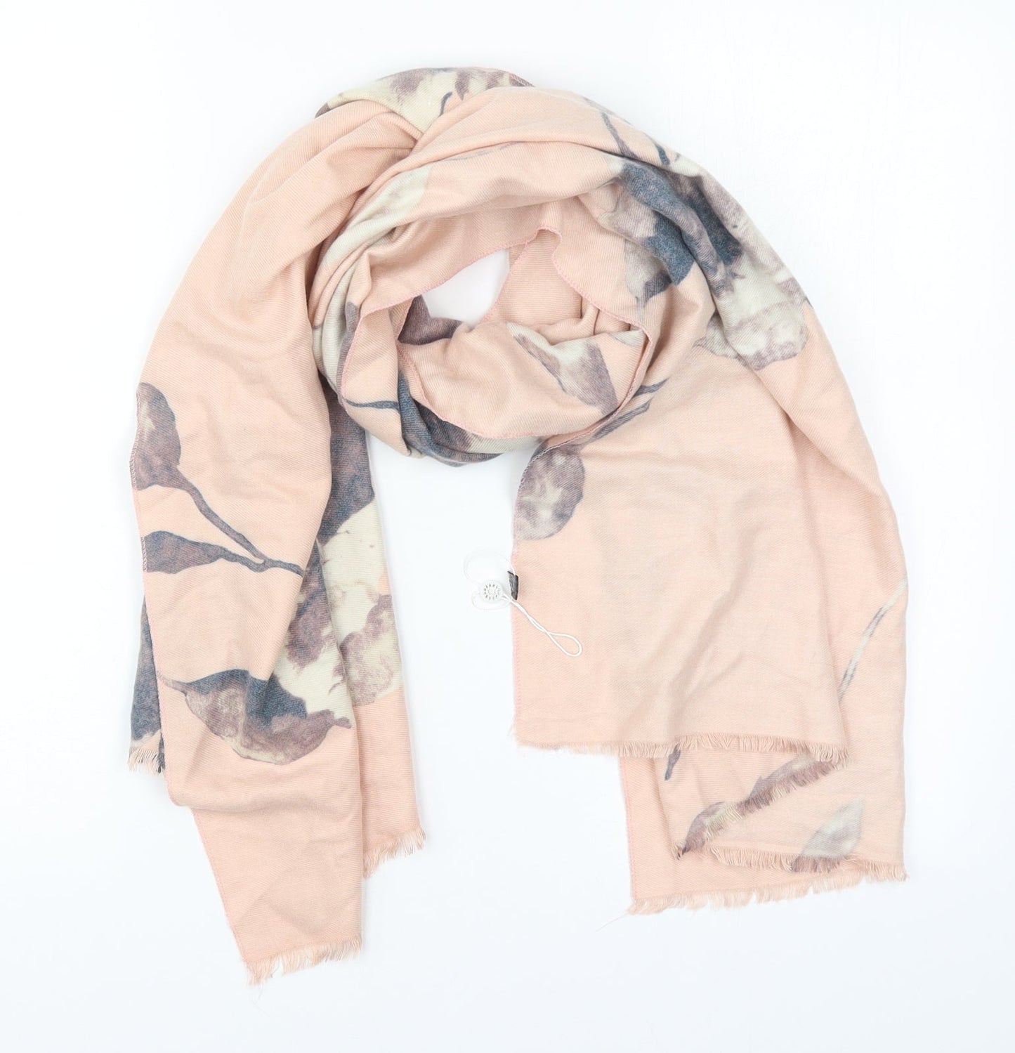 Front view of Preworn women’s pink floral scarf