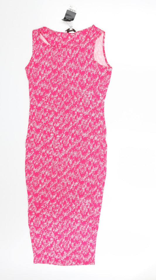 NEXT Womens Pink Geometric Fit & Flare Size 8
