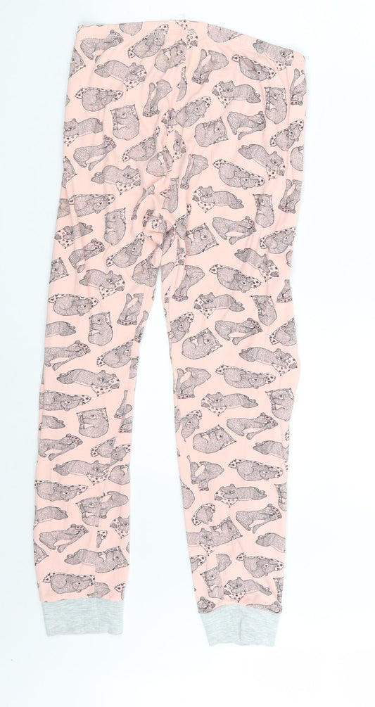 George Girls Pink Animal Print Sweatpants Trousers Size 11-12 Years