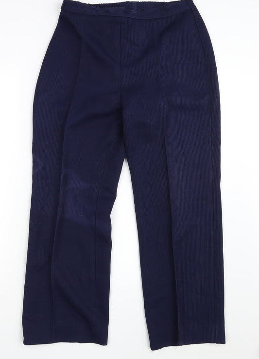 Womens UK Size 16 M&S Regular Fit Bloomer Blue Trousers