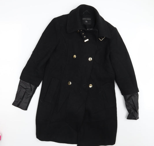 Womens UK Size 12 Dorothy Perkins Black Overcoat