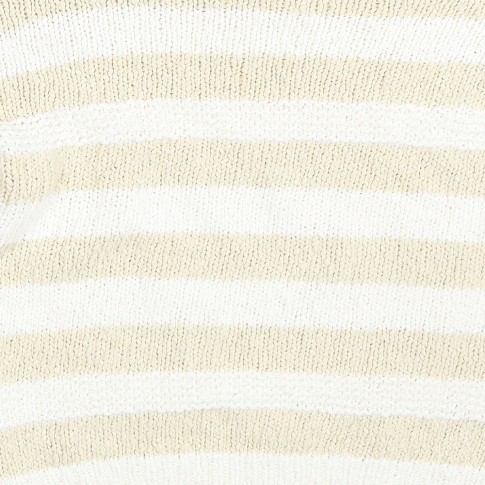 Primark Womens White Striped Pullover Jumper Size 12