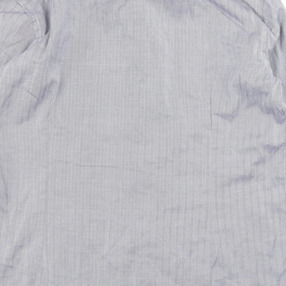 WE Mens Blue Herringbone Button-Up Size S