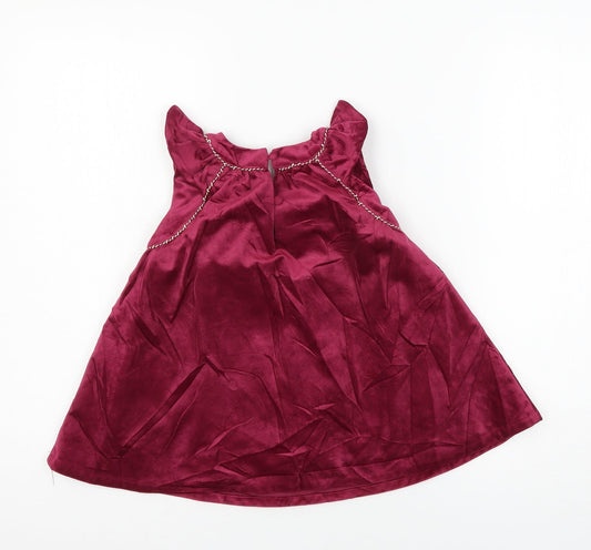 Heirloom Girls Pink Velour A-Line Size 4 Years