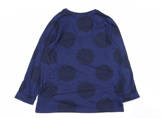 M&S Womens Blue Polka Dot Basic T-Shirt Size 12