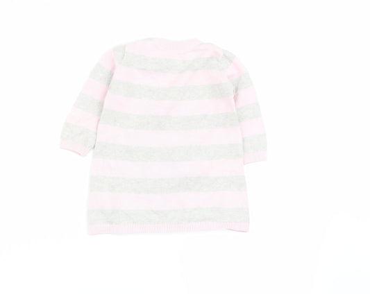 bluezoo Girls Multicoloured Striped Jumper Dress Size 3-6 Months