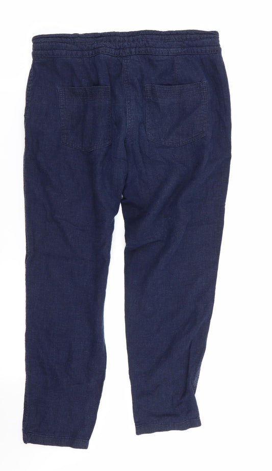 Womens UK Size 10 NEXT Regular Fit Chino Blue Trousers