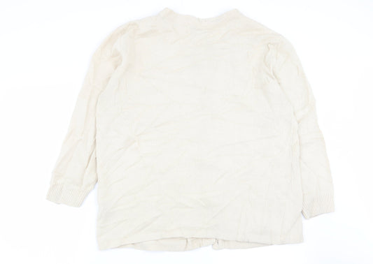Vilona Womens Beige Cardigan Jumper Size 18