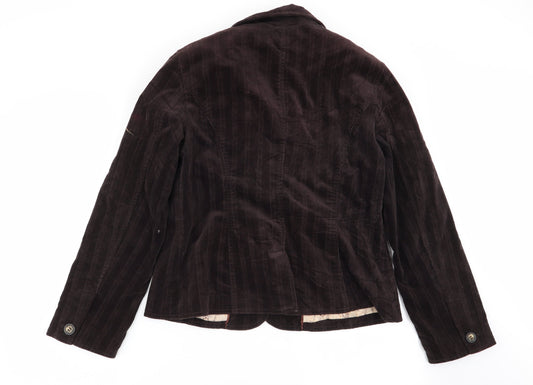 NEXT Womens Brown Striped Jacket Blazer Size 14