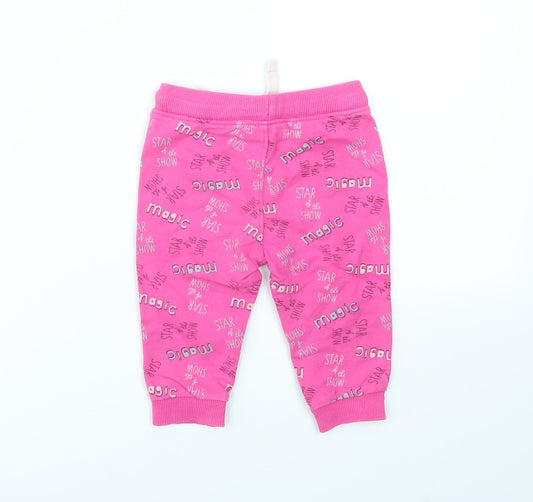 SO CUTE Girls Pink Geometric Capri Trousers Size 9-12 Months