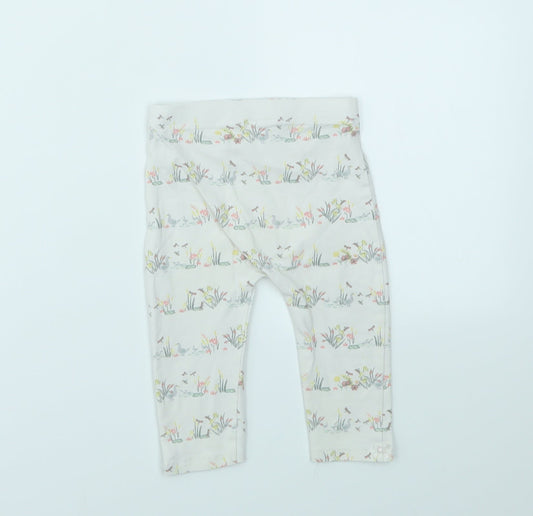 George Girls Ivory Animal Print Capri Leggings Size 6-9 Months