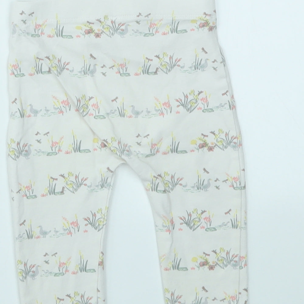 George Girls Ivory Animal Print Capri Leggings Size 6-9 Months