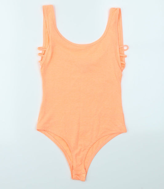 Additional front view of Primark women’s orange bodysuit one-piece, size UK 4