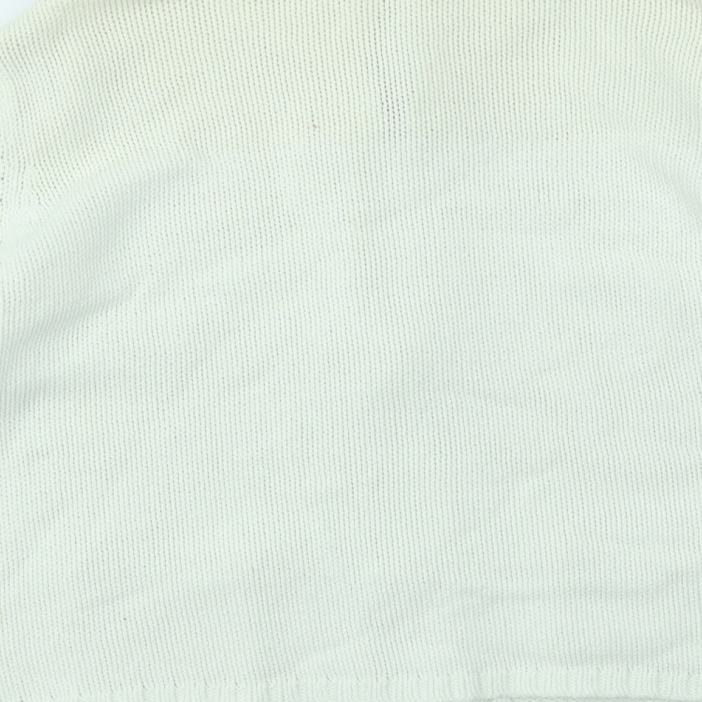 Womens UK Size 22 Papaya Ivory Full Zip Jumper